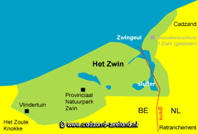 Kaart Zwin natuurgebied